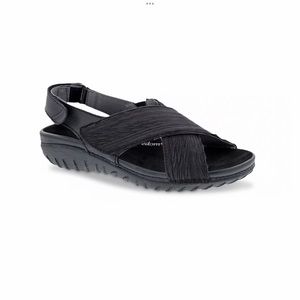 Drew Bon Voyage women’s black sandals comfort strapy low heel open toe shoes 11